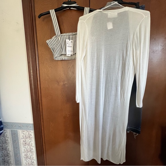 Mackenzie & Me Cream Button Front Duster  NWT. Sz Large - Picture 2 of 6